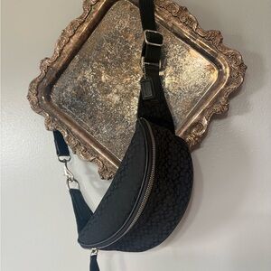 Coach Black Signature Jacquard Crossbody Belt Bag
